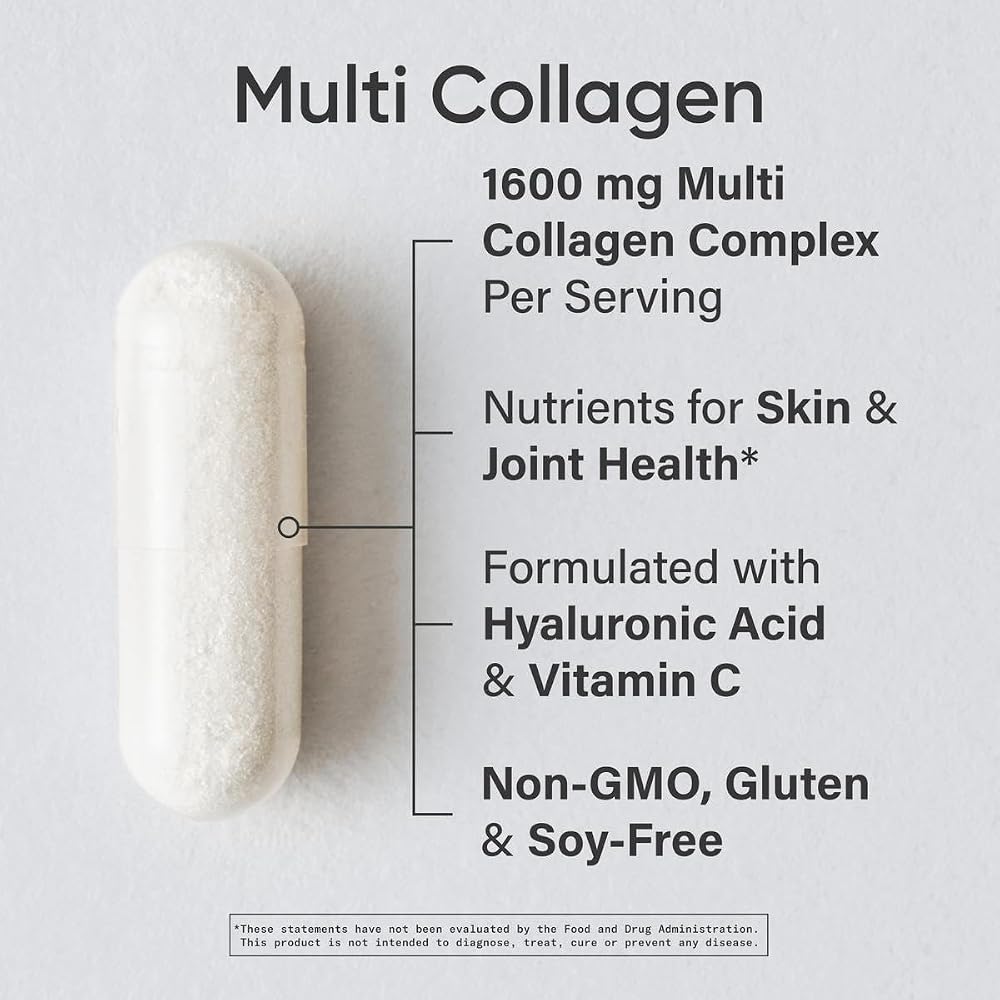Sports Research Multi Collagen Peptides with Hyaluronic Acid - 90 Capsules - image 2