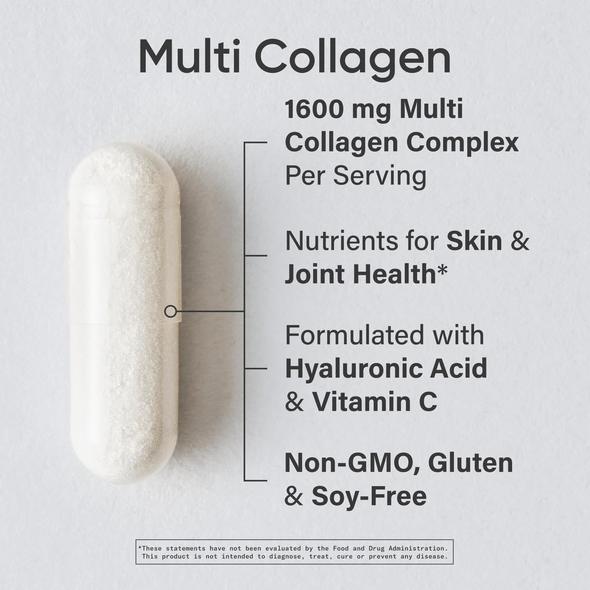 Sports Research Multi Collagen Peptides with Hyaluronic Acid - 90 Capsules - image 2