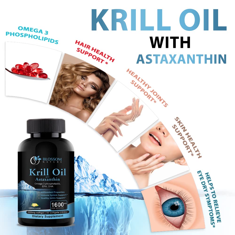 Blossom Nature Antarctic Krill Oil 1600mg - 60 Softgels - image 6