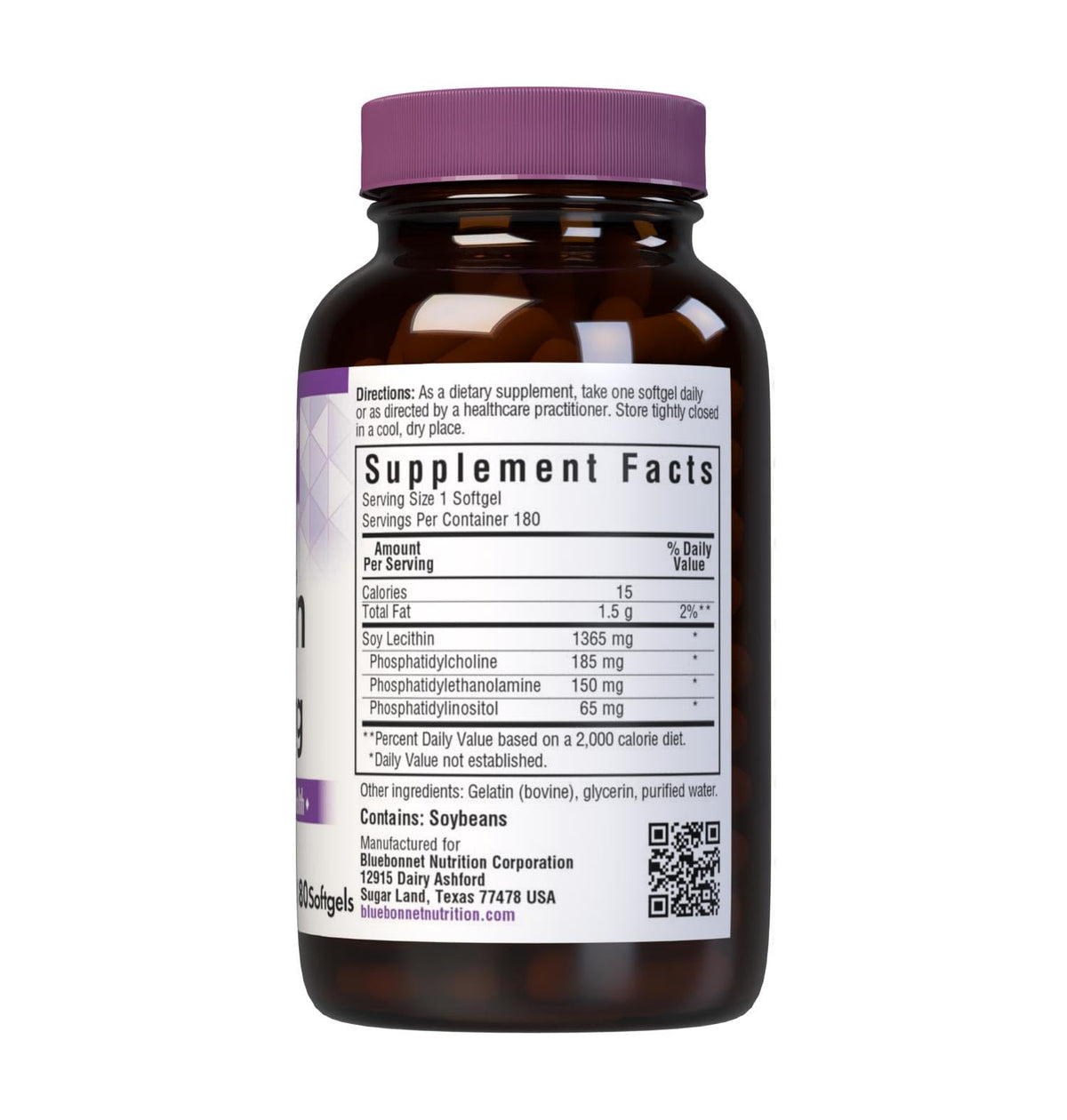 BlueBonnet Nutrition Lecithin 1365 mg - 180 Softgels - image 2