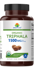 Brieofood Organic Triphala 1500mg - 90 Vegetarian Tablets - image 2