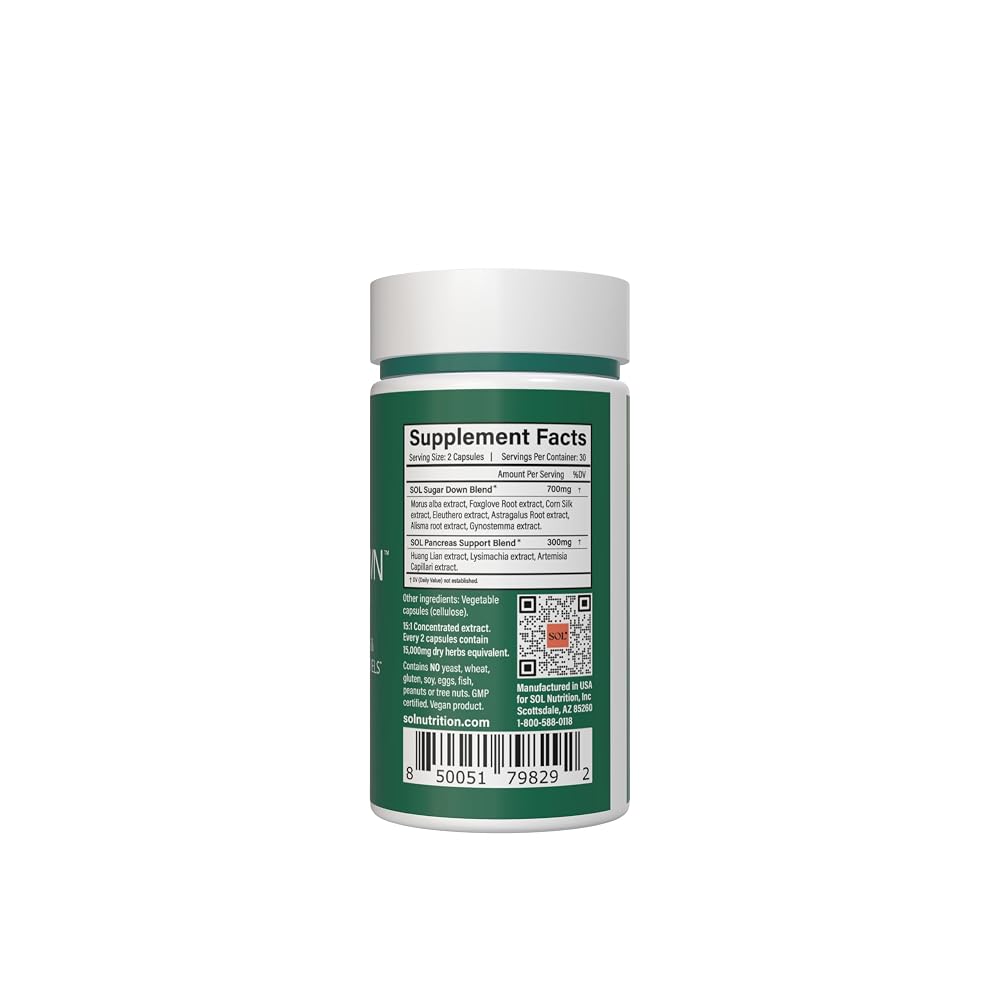 Sol Nutrition Sugar Down Astragalus & Anthocyanin - 60 Capsules - image 4