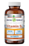 Amazing Nutrition Vitamin B6 Pyridoxine 200mg - 100 Tablets