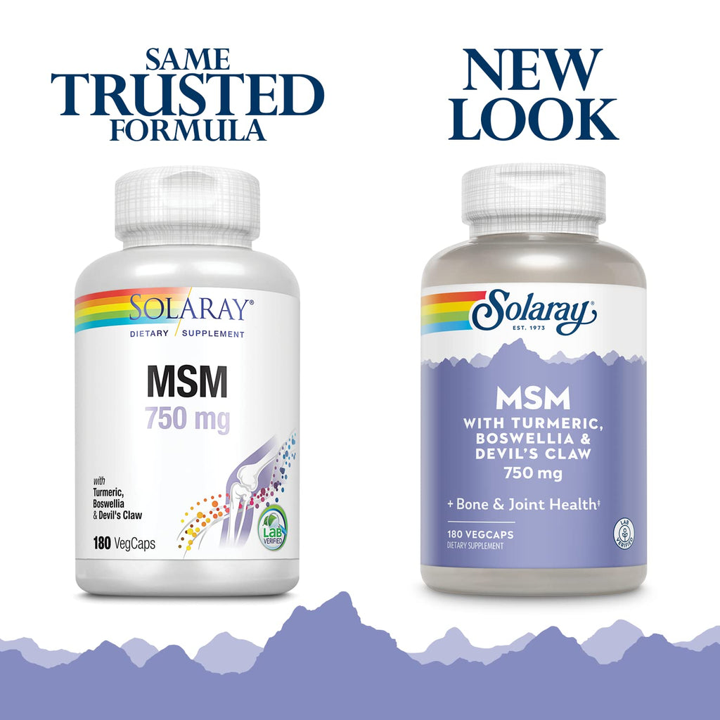 Solaray MSM 750 mg Joint Support - 180 Capsules - image 2