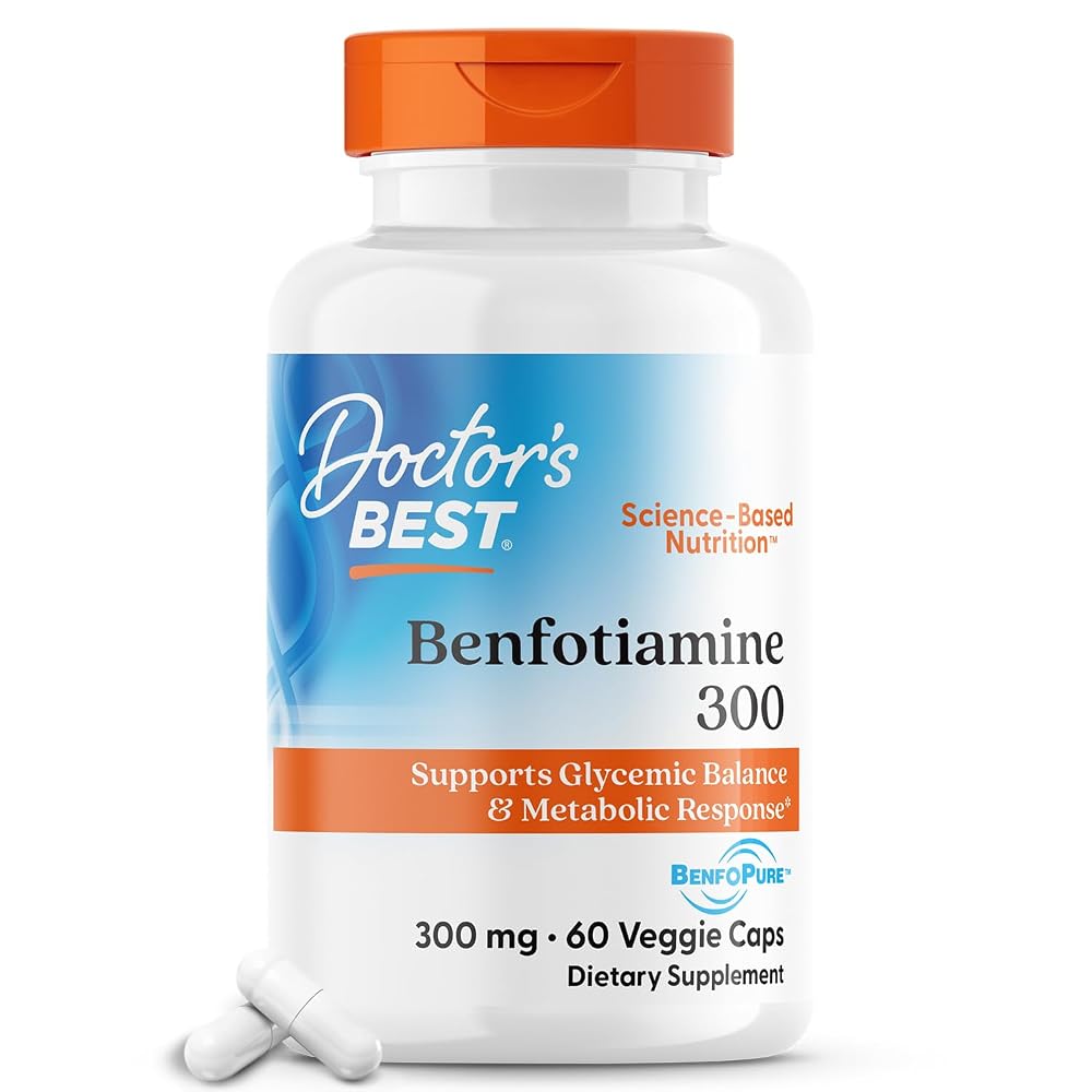 Doctor's BEST Benfotiamine 300mg Supplement - 60 Vegetarian Capsules