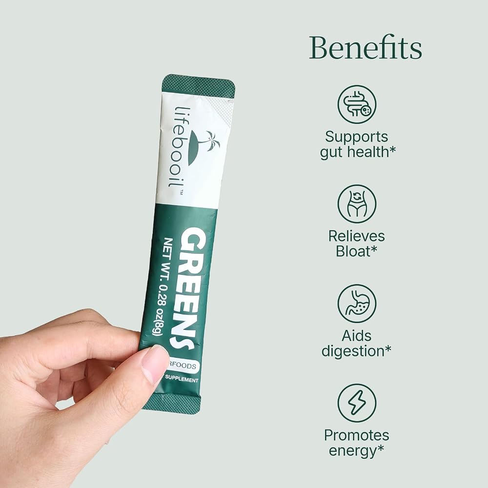 Lifebooil Super Greens Powder Stick Packs with 40+ Superfoods - 30 Packets - image 4