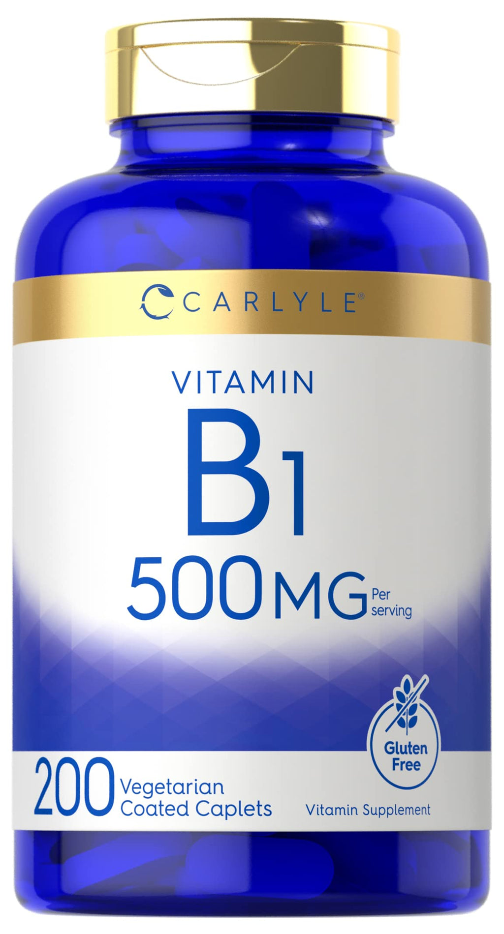 Carlyle Vitamin B1 500mg Thiamine - 200 Vegetarian Caplets