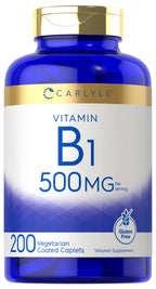 Carlyle Vitamin B1 500mg Thiamine - 200 Vegetarian Caplets
