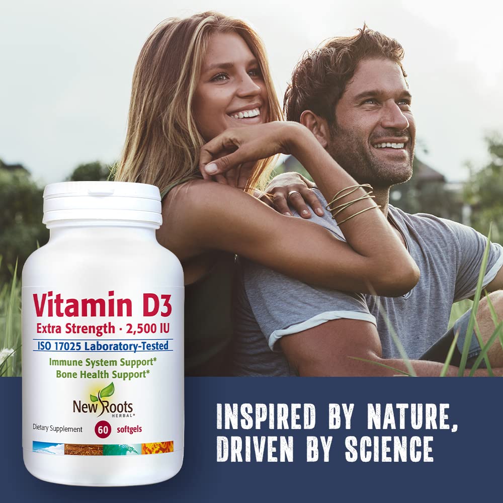 NEW ROOTS HERBAL Vitamin D3 2,500 IU - 60 Softgels - image 3