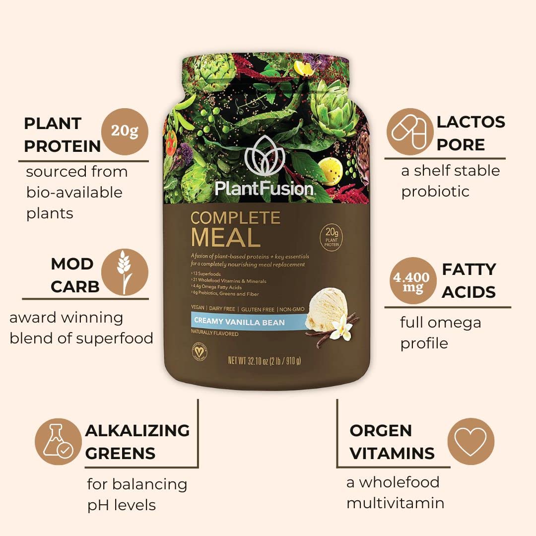 PlantFusion Complete Meal Replacement Shake - Plant Based Protein