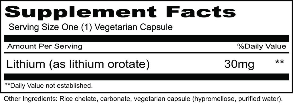 Priority One Lithium Orotate 30mg - 100 Vegetarian Capsules - image 2