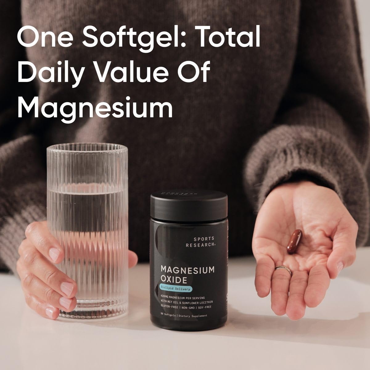 Sports Research Magnesium Oxide 420mg - 90 Softgels - image 6