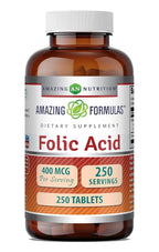 Amazing Formulas Folic Acid (Vitamin B9) 400 mcg