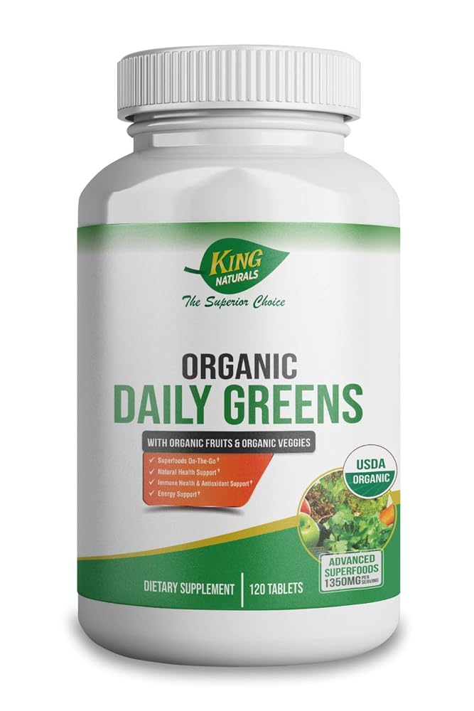 King Naturals Organic Daily Greens Tablets - 120 Count