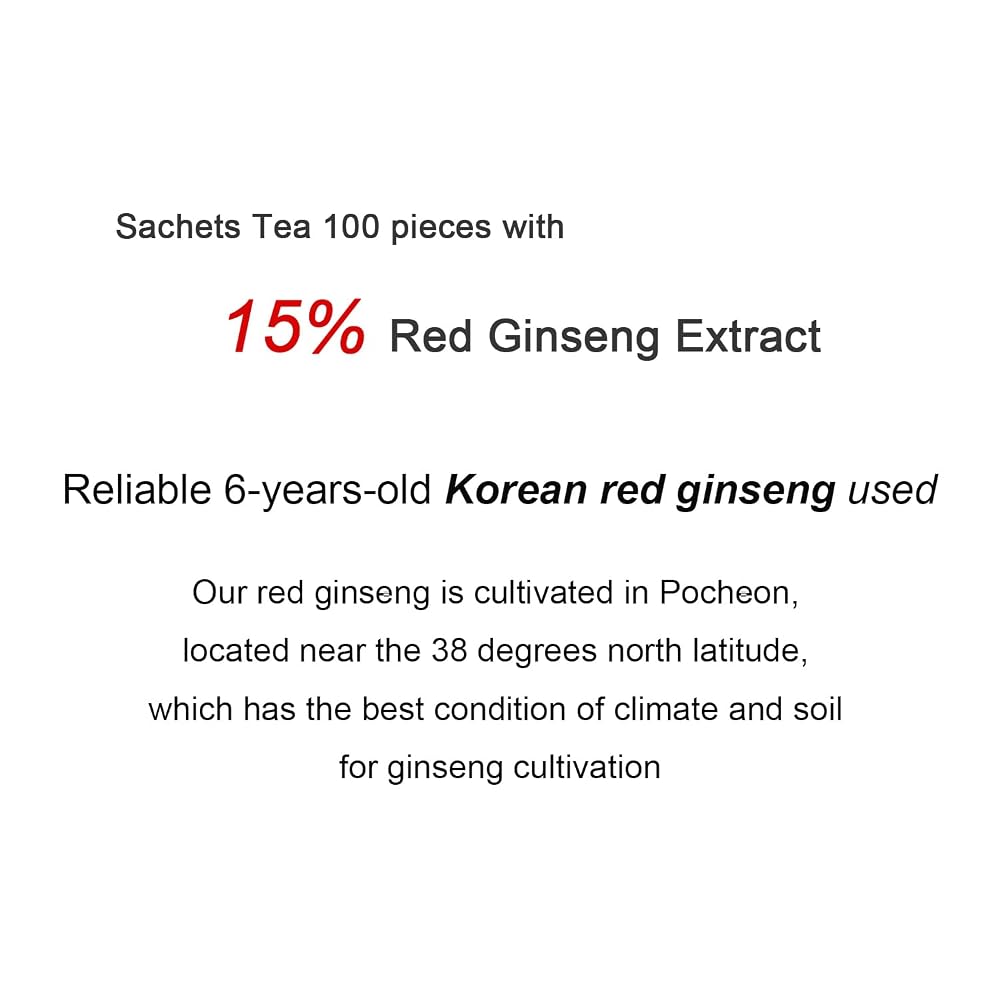 Pocheon Korean 6 Years Red Ginseng Extract Tea - 100 Tea Bags - image 4