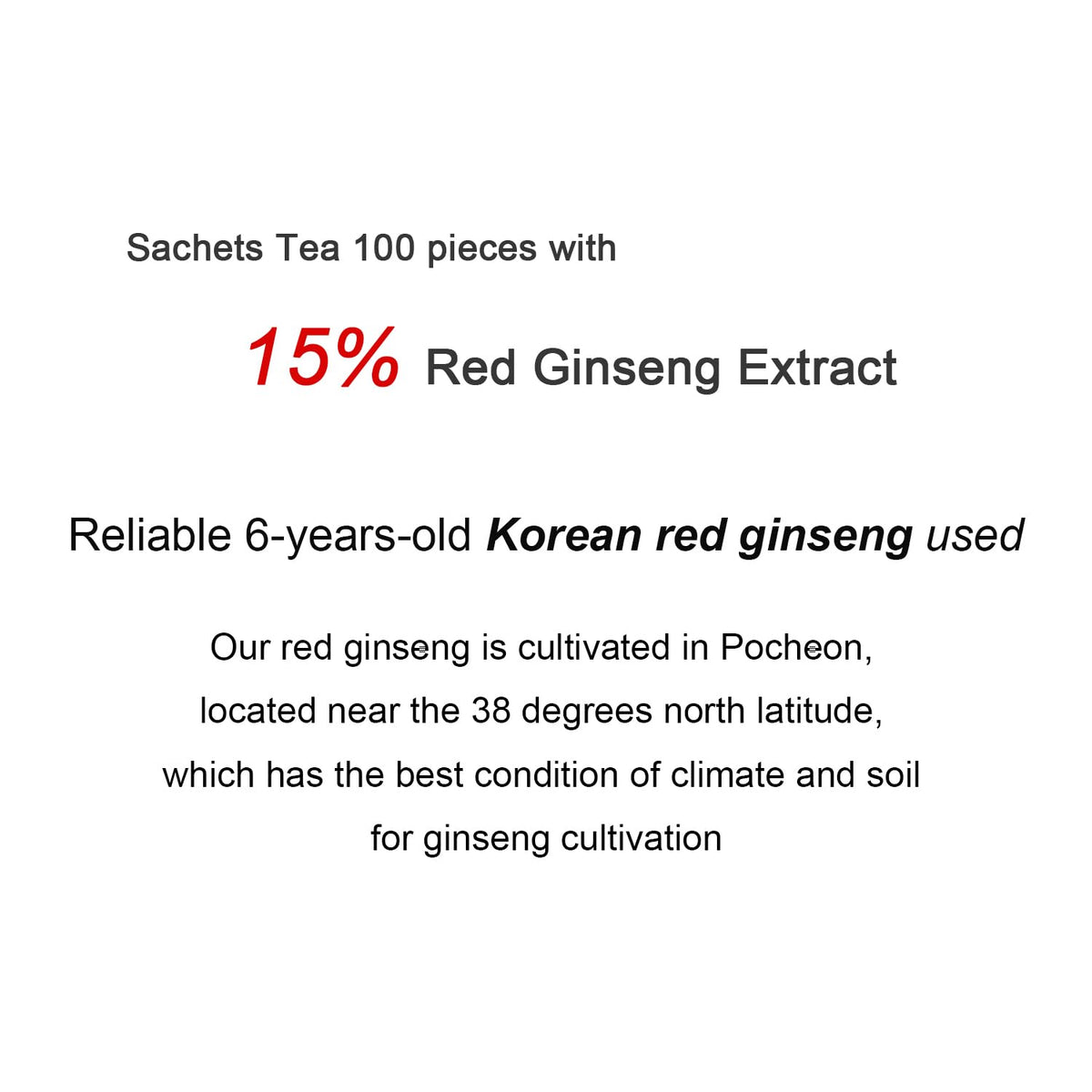 Pocheon Korean 6 Years Red Ginseng Extract Tea - 100 Tea Bags - image 4