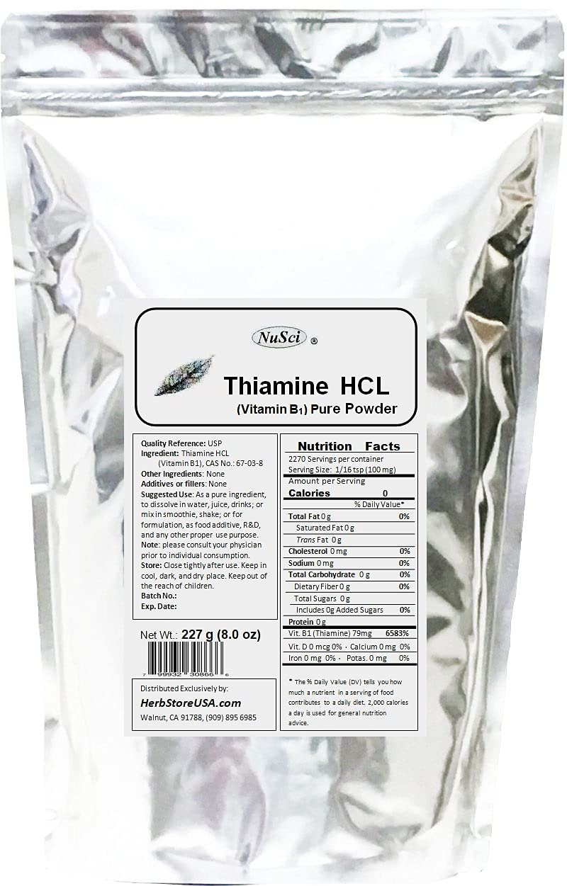 NuSci Thiamine HCL Vitamin B1 Pure Powder Energy