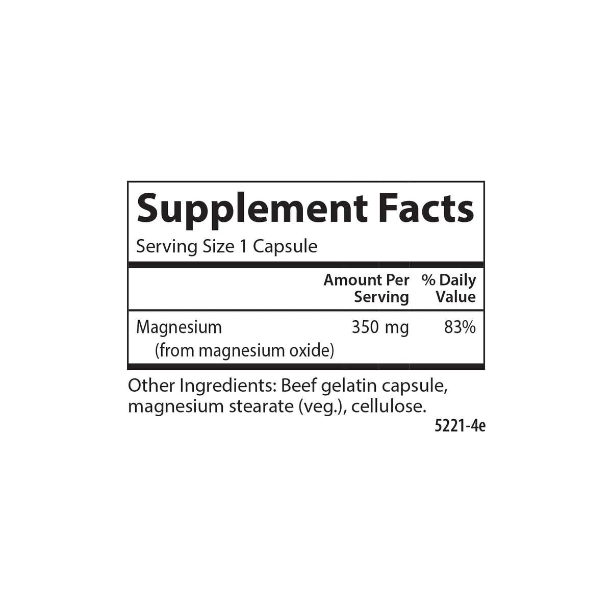 Carlson Magnesium 350 mg Circulation Support - 90 Capsules - image 2