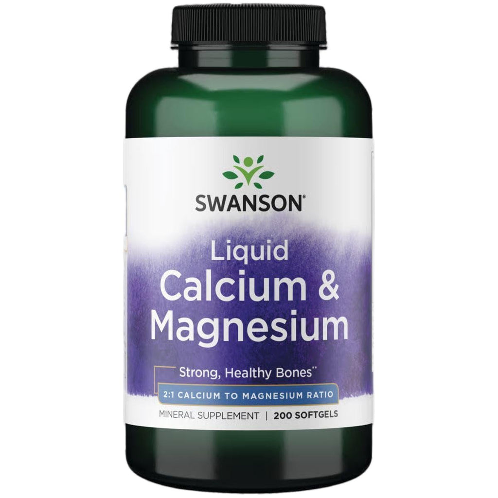 Swanson Liquid Calcium & Magnesium Bone Support - 200 Softgels
