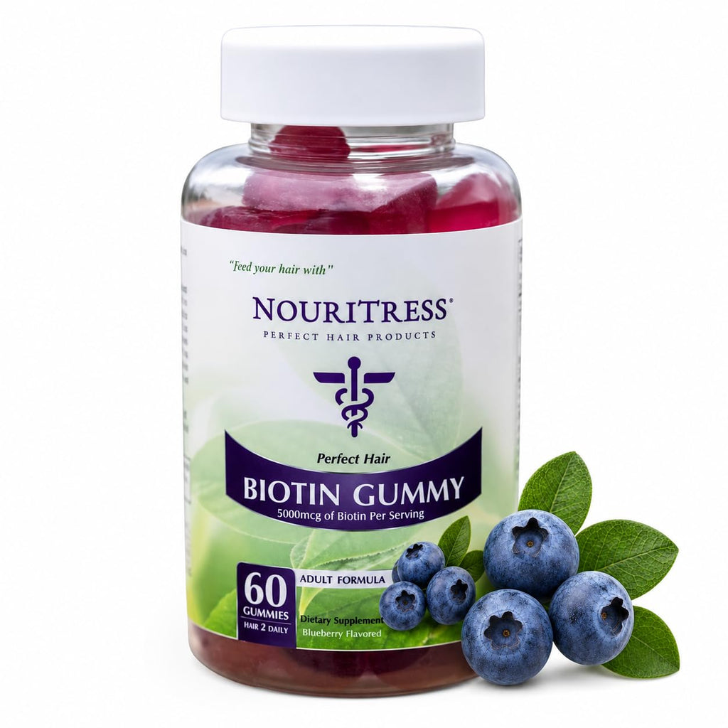 NouriTress Perfect Hair Biotin Gummies Blueberry - 60 Gummies