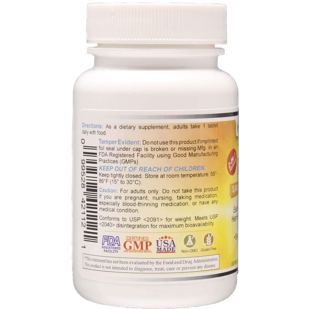Wonder Laboratories Vitamin D3 5,000 IU with K2 - 120 Tablets - image 3