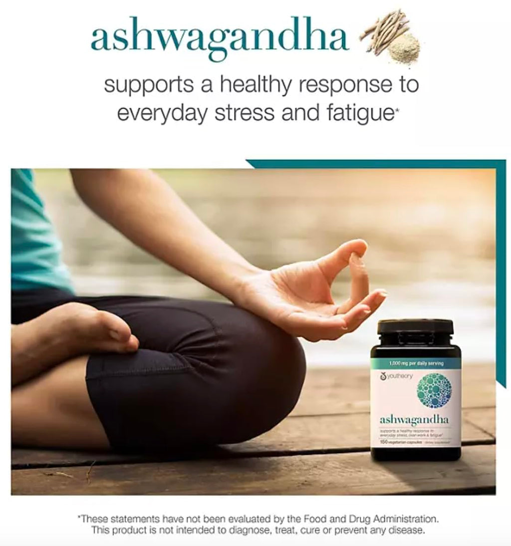 Youtheory Ashwagandha 1000mg Stress Relief - 150 Capsules - image 6