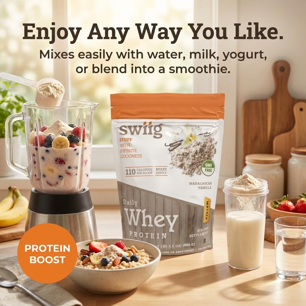 swiig Madagascar Vanilla Whey Protein Powder Muscle Recovery - 2.2 lb - image 2
