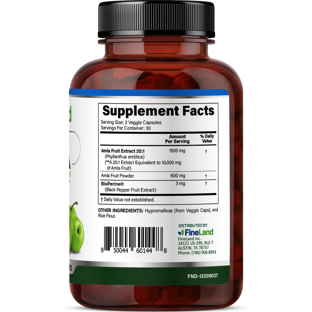 FineLand Amla Full Spectrum Extract with BioPerine - 90 Vegan Capsules - image 2