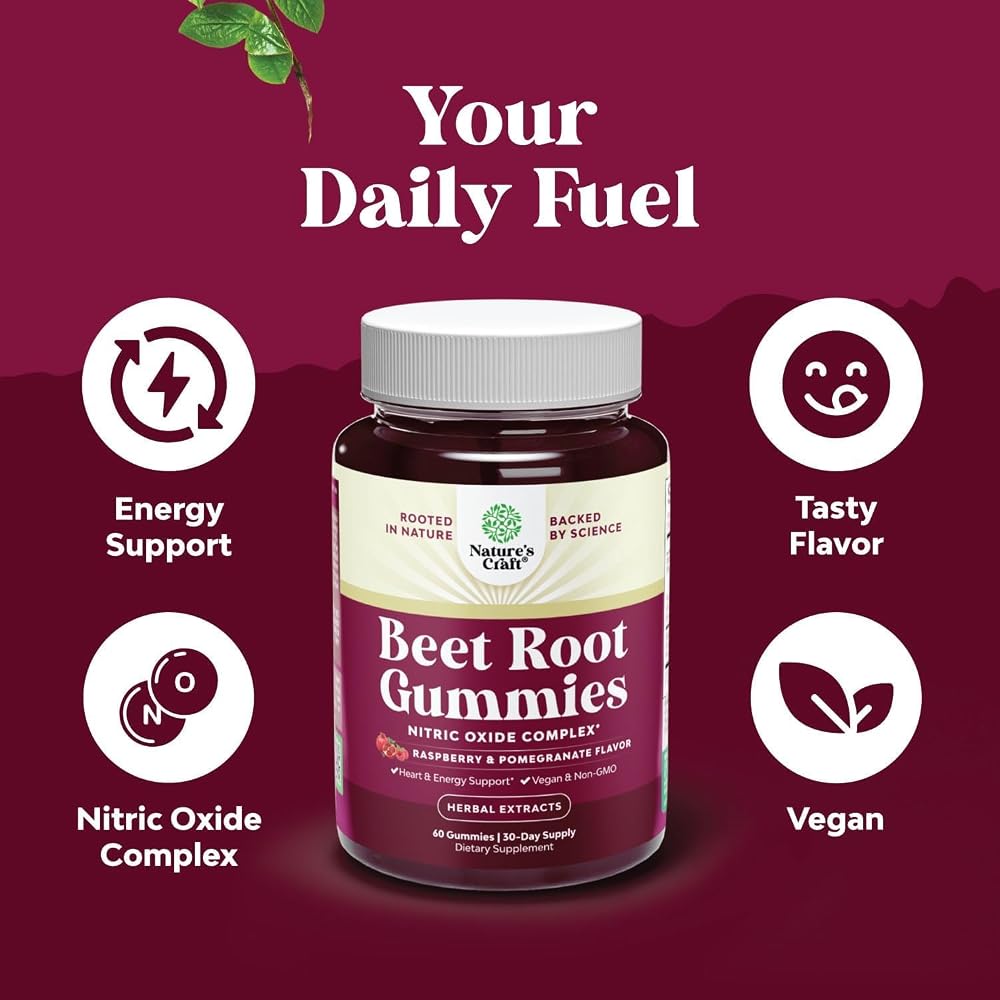 Natures Craft Flow Boosting Beet Root Gummies - Invigorating Beet