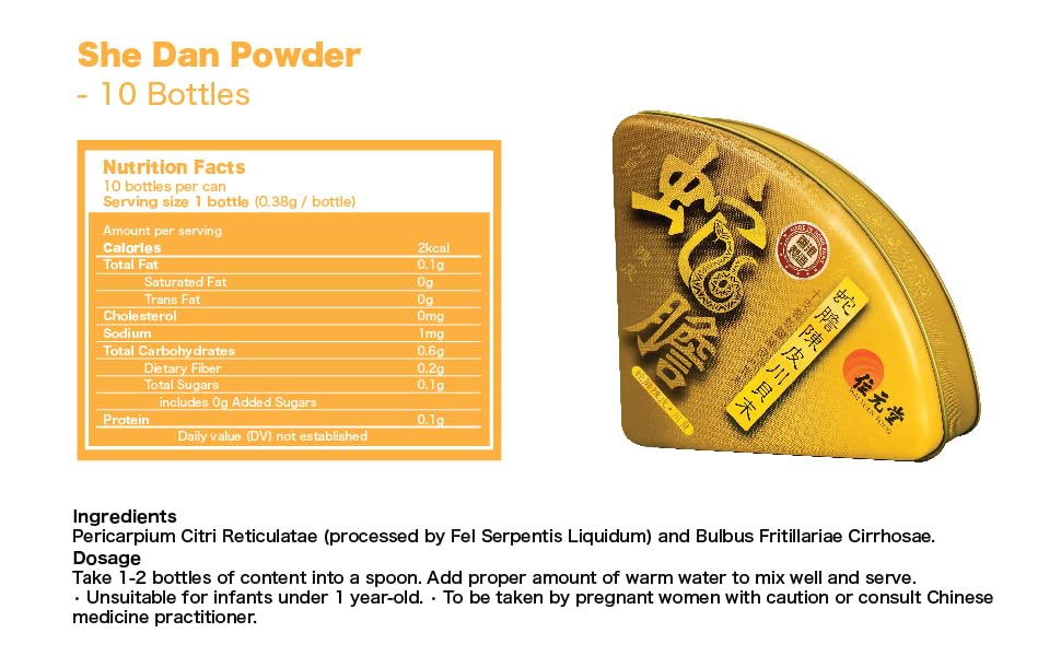 Wai Yuen Tong She Dan Powder Itchy Throat Relief - 10 Bottles - image 2