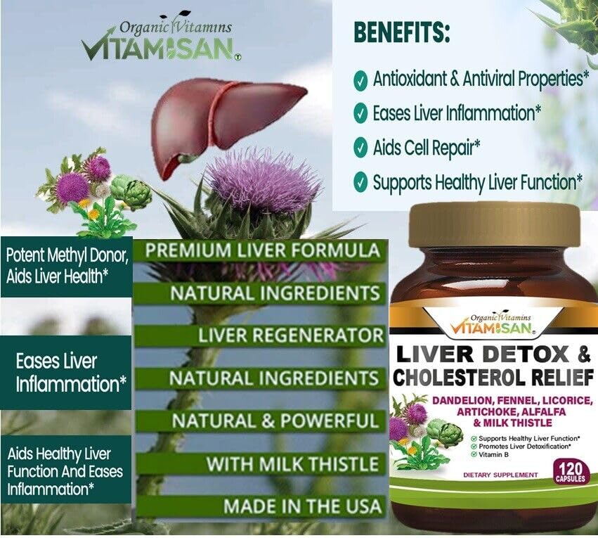 VIUS NATURAL Milk Thistle Liver Support - 120 Capsules - image 2