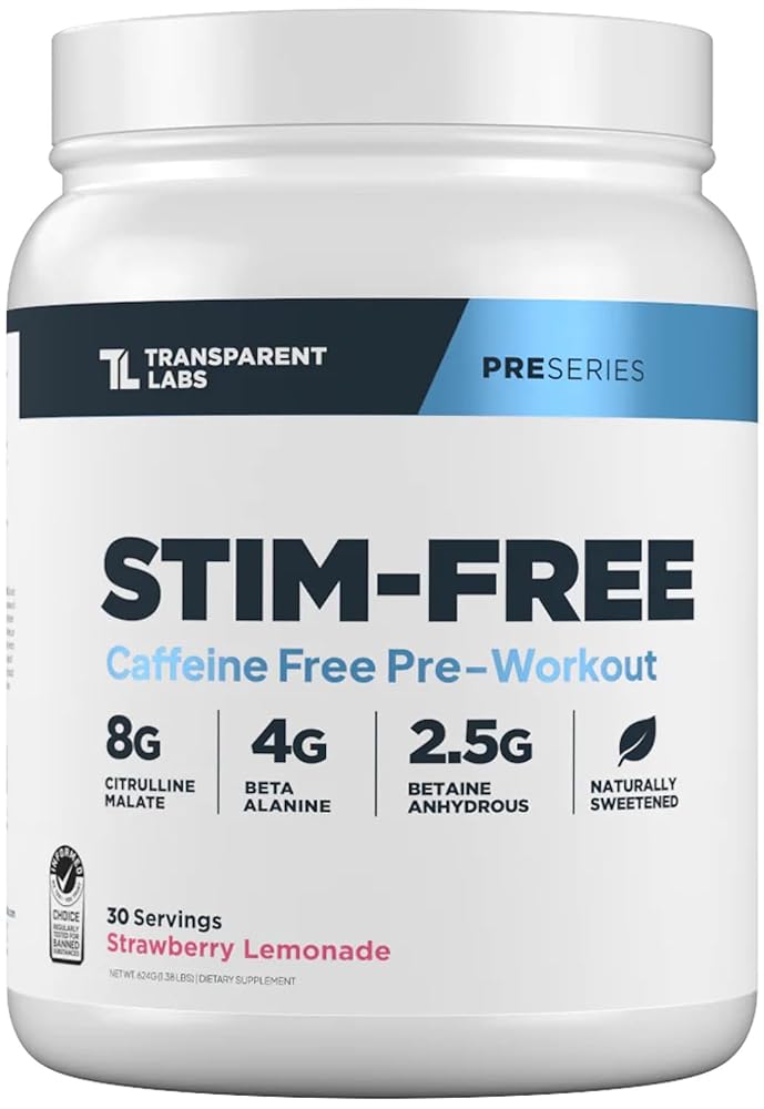 Transparent Labs Stim-Free Pre-Workout - Caffeine & Stim Free Pre
