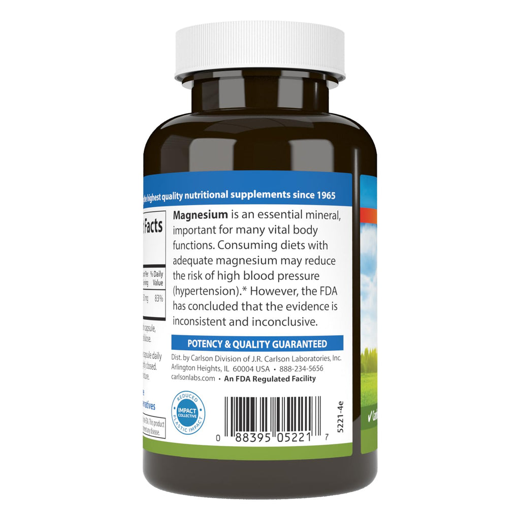 Carlson Magnesium 350 mg Circulation Support - 90 Capsules - image 7