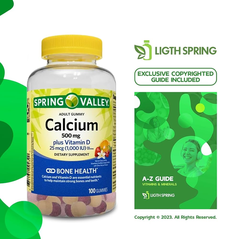 LightSpring Calcium Plus Vitamin D Adult Gummies 500mg - 100 Count - image 2