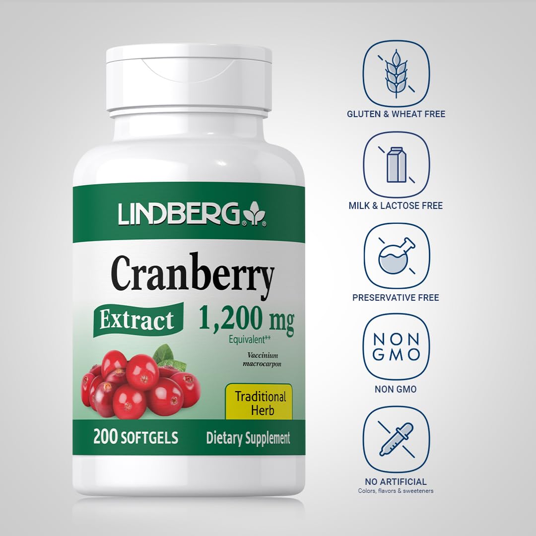 Lindberg Cranberry Pills for Women - 200 Softgels - image 3