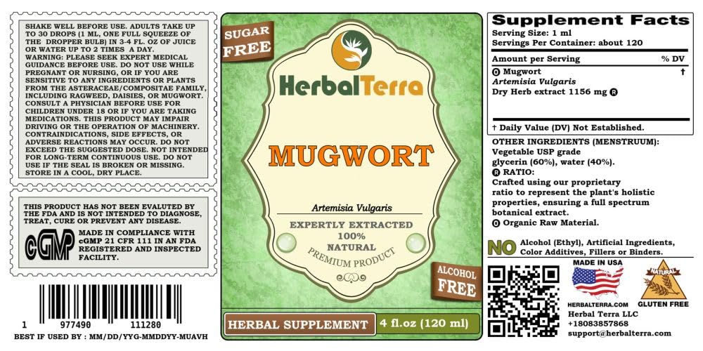 Herbal Terra LLC Mugwort (Artemisia Vulgaris) Tincture