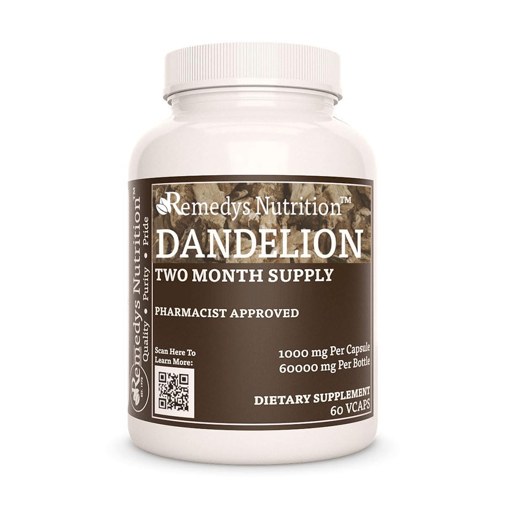 Remedy's Nutrition Dandelion Root 1000 mg - 60 Vegan Capsules