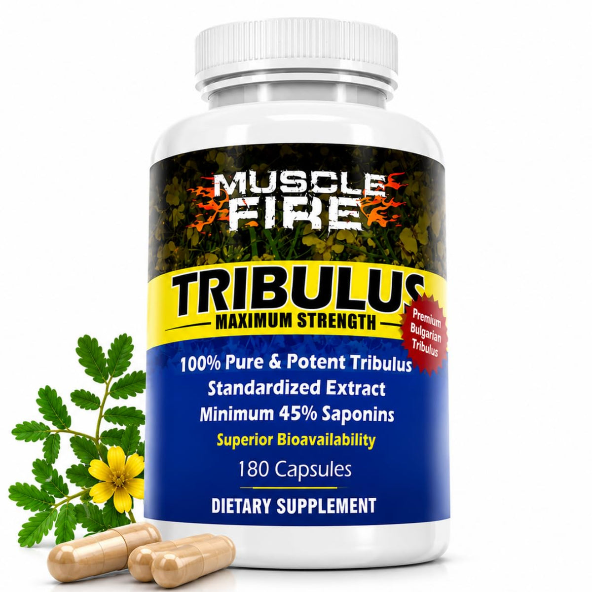 Herbal Nutrition Tribulus Terrestris 1500mg Men's Vitality - 180 Capsules