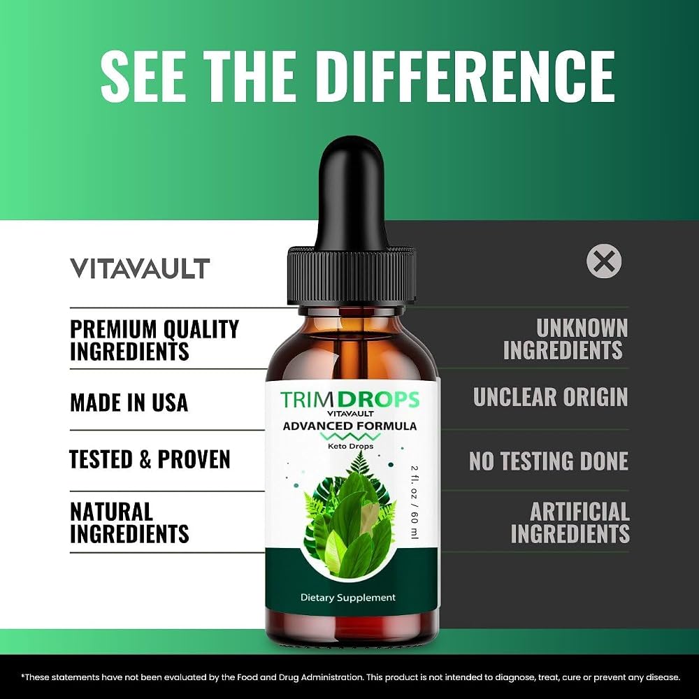 Vitavault Trim Drops Liquid All Natural Formula - 3 Pack - image 8