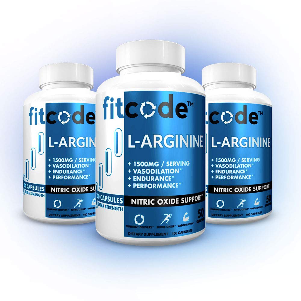 fitcode Pure Extra Strength L-Arginine HCl 1500mg - 100 Capsules - image 6