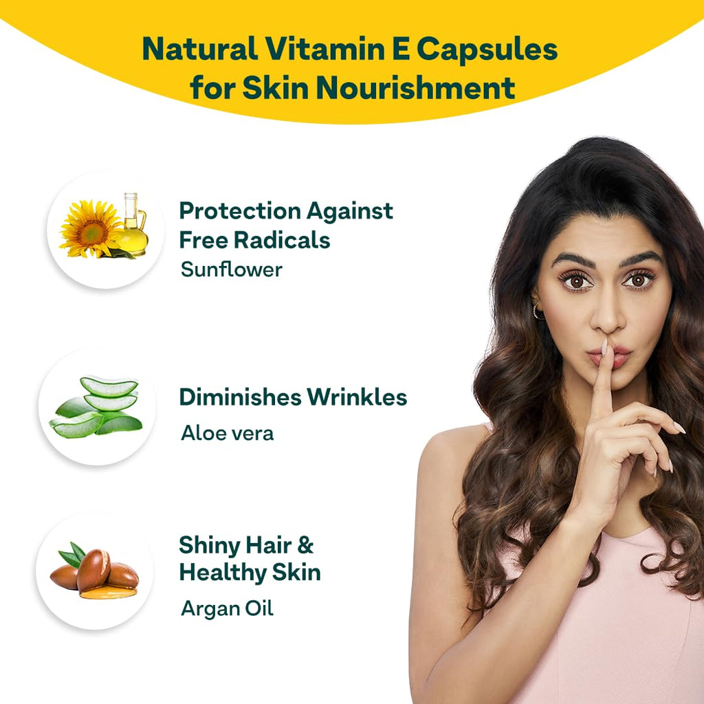 OZIVA Plant Based Vitamin E with Aloe Vera & Argan Oil - 30 Vegetarian Capsules - image 3