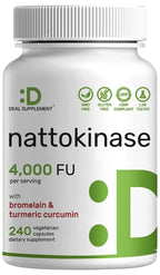 DEAL SUPPLEMENT Nattokinase 4,000 FU Heart Health - 240 Vegetarian Capsules