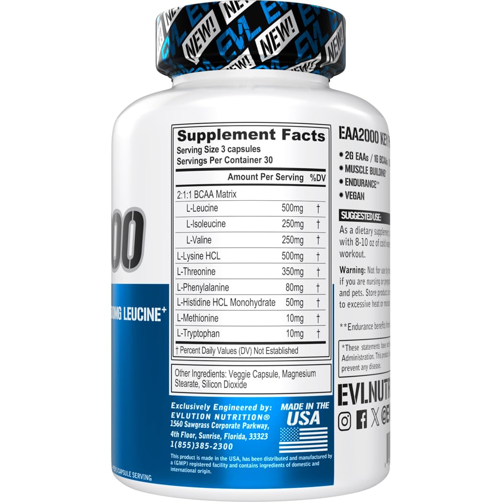 Evlution EAA2000 Essential Amino Acids - 90 Capsules - image 2
