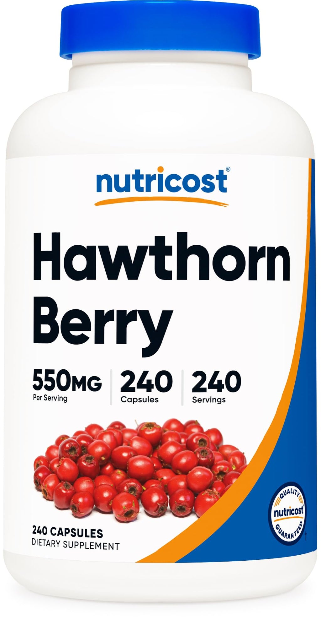Nutricost Hawthorn Berry 550mg - 240 Vegetarian Capsules