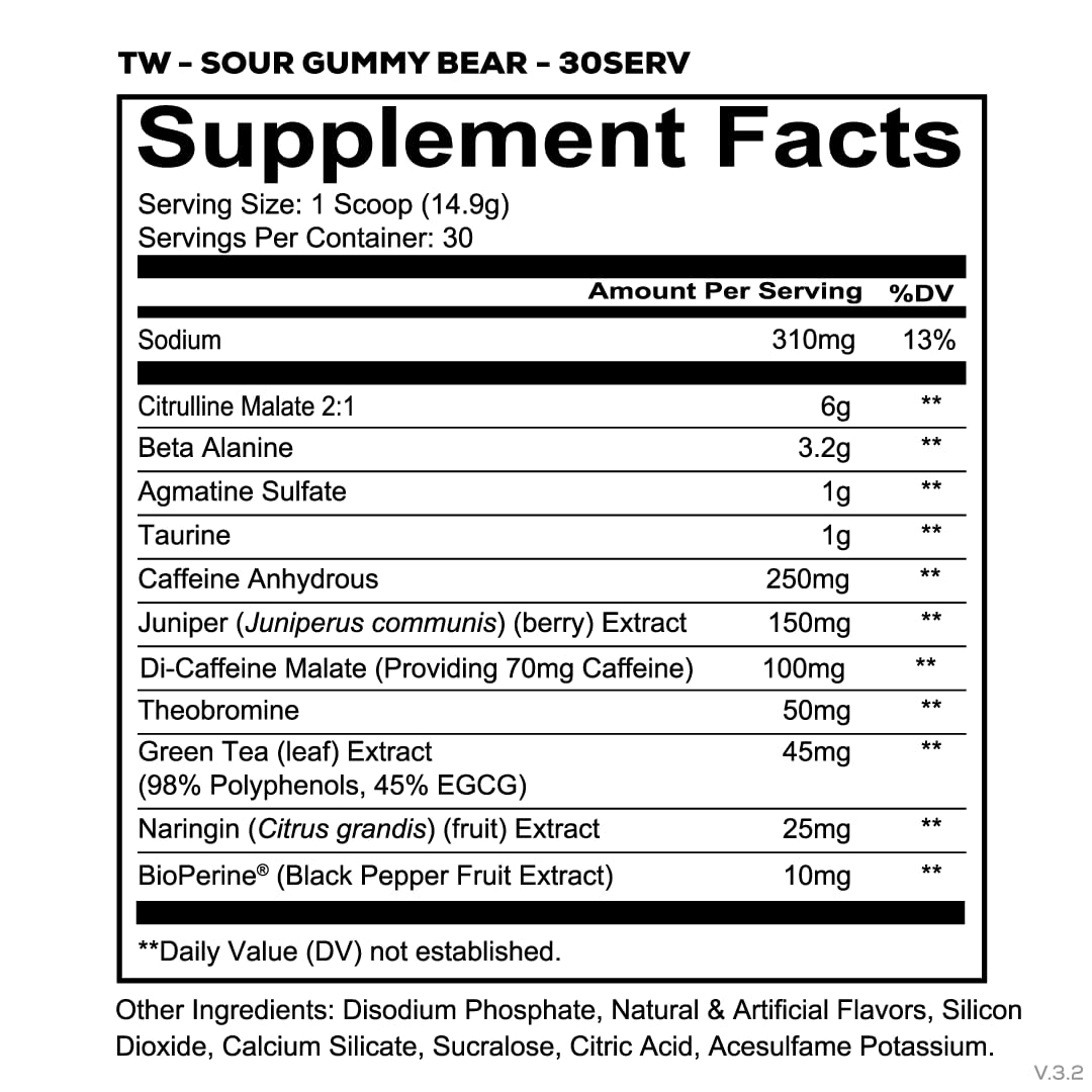 REDCON1 Total War Pre Workout Powder Sour Gummy Bear - 30 Servings - image 2