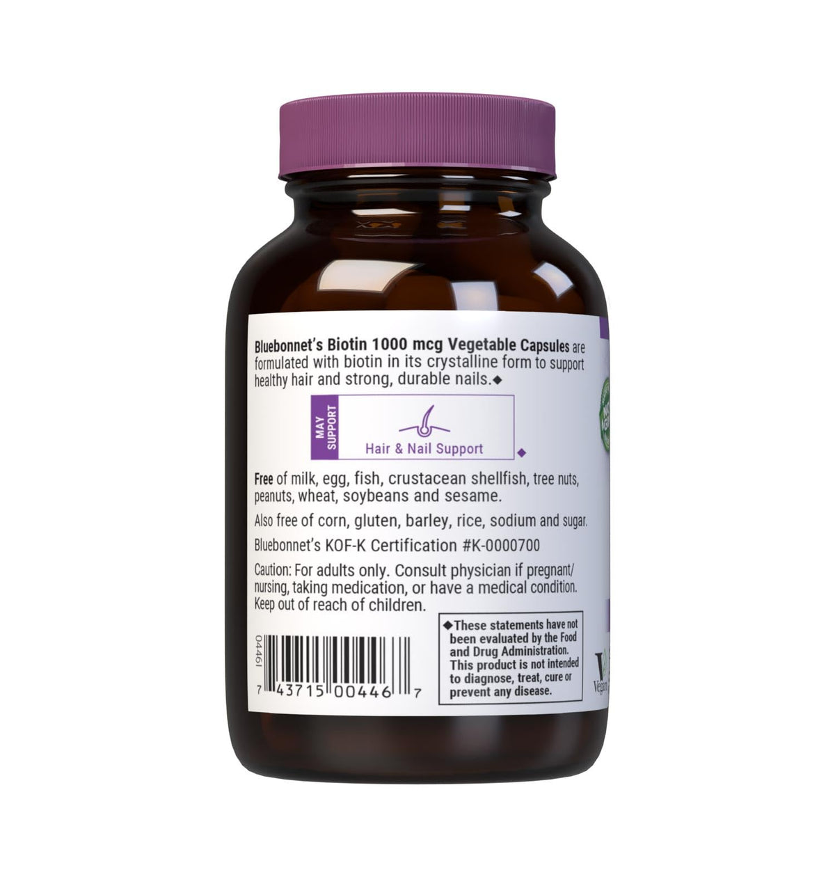 BlueBonnet Biotin 1000 mcg Vegetable Capsules - 90 Count - image 3