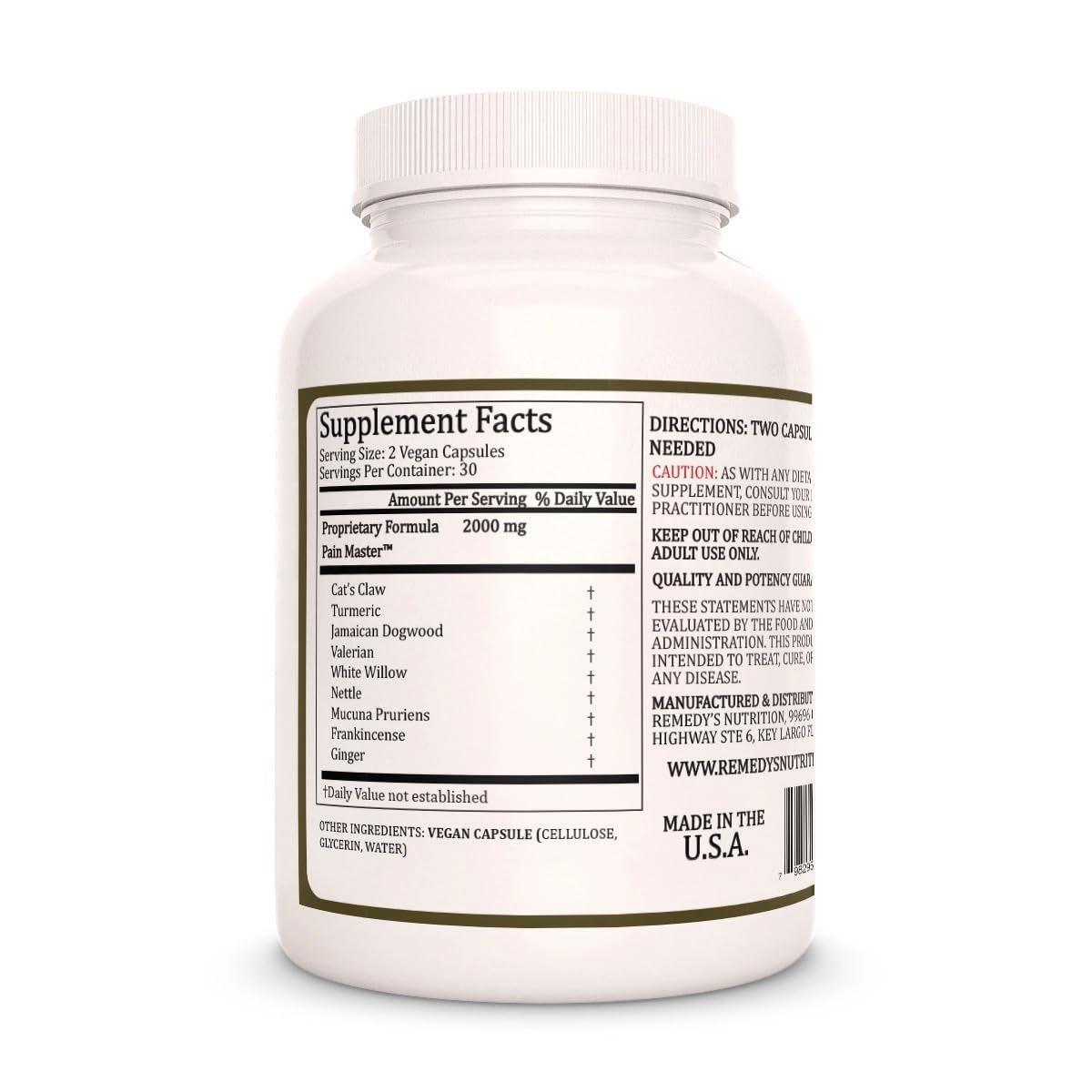 Remedy's Nutrition Pain Master Herbal Supplement - 60 Vegan Capsules - image 2