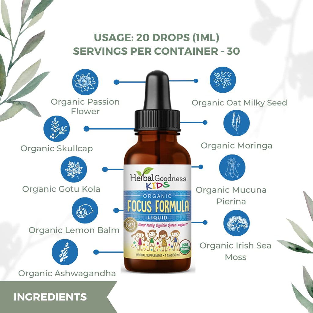 Herbal Goodness Kids Focus Formula Liquid Extract - 12 Bottles - image 5