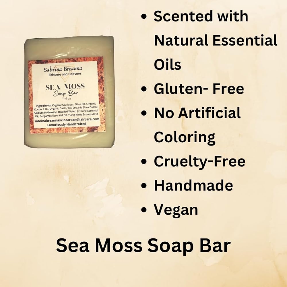 Sabrina Breanna Sea Moss Soap Bar for All Skin Types - 2 Bars - image 4