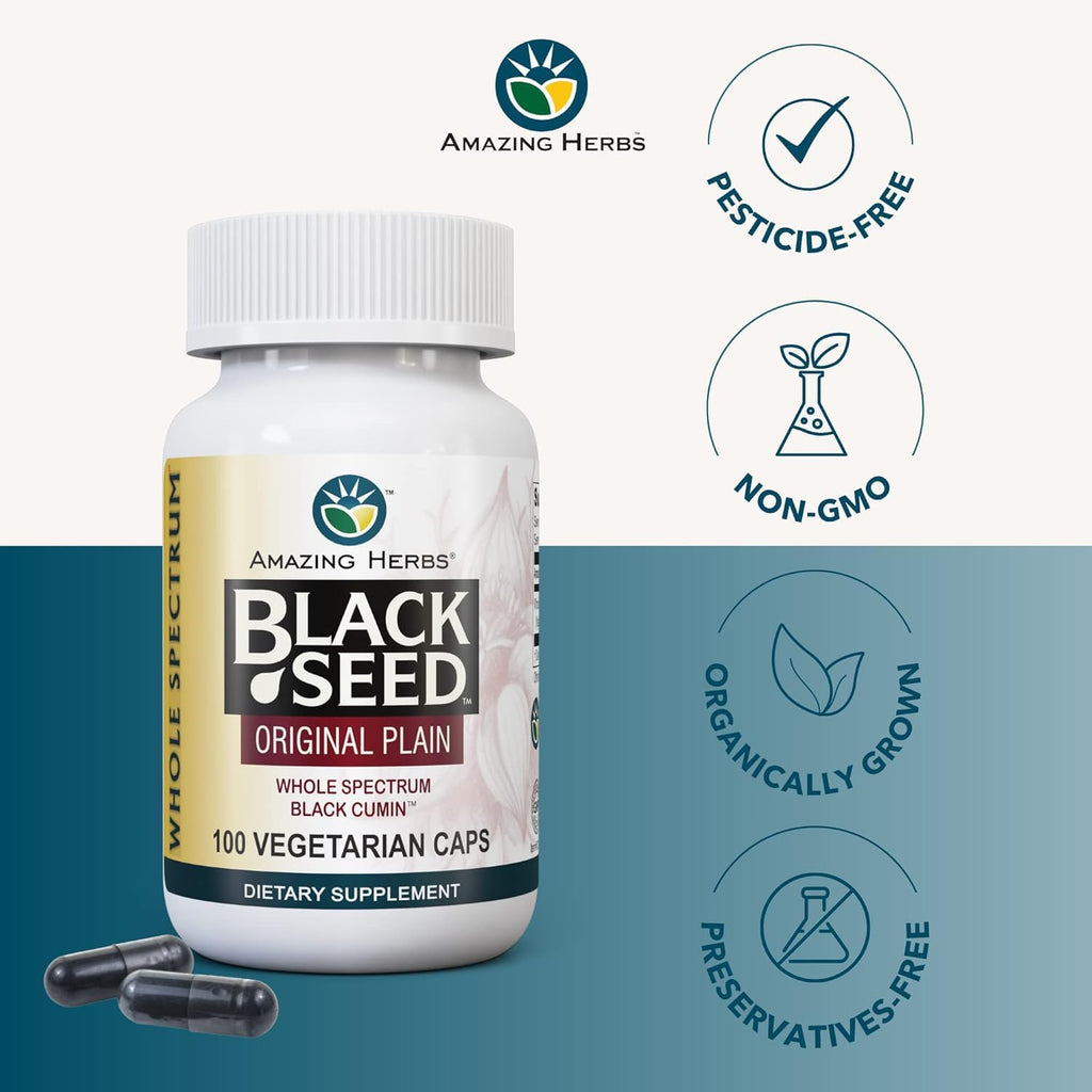 Amazing Herbs Black Seed Oil Capsules - 100 Count - image 3